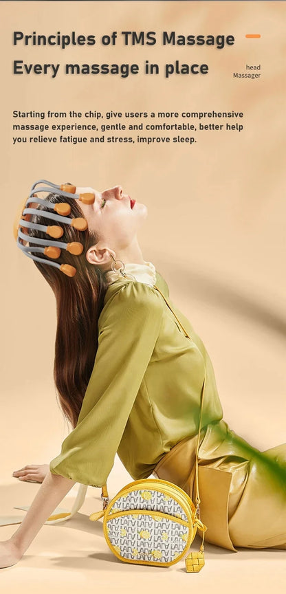 Orange Scalp Head Massager