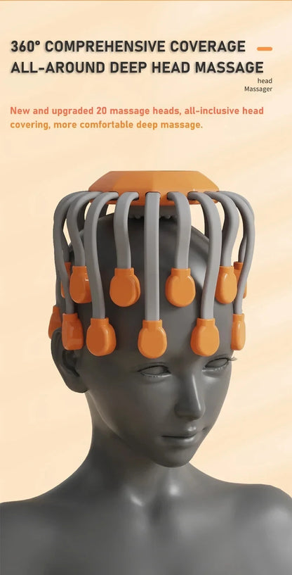 Orange Scalp Head Massager